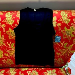 Free People U-Neck Ribbed Tank Top: Black